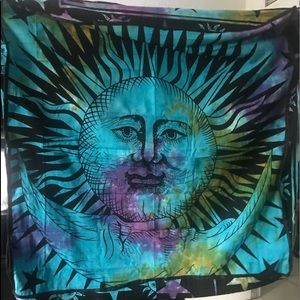 Meditation seat cover tie dye sun